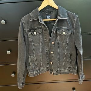Worn black GAP denim jacket